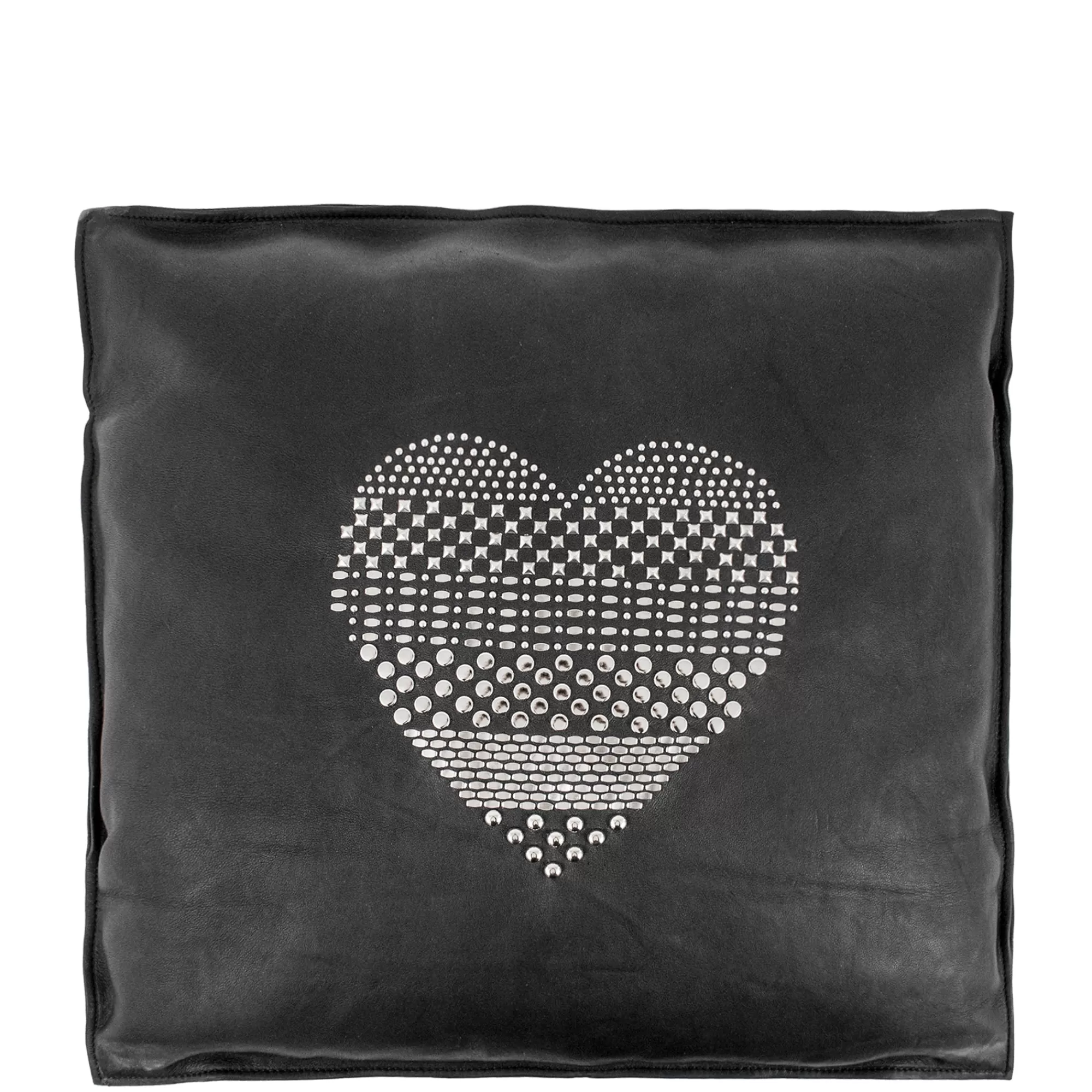 Calleen Cordero Corazon Pillow (Includes Pillow Insert) 20" X 20" Black Leatherw/Nickel Store