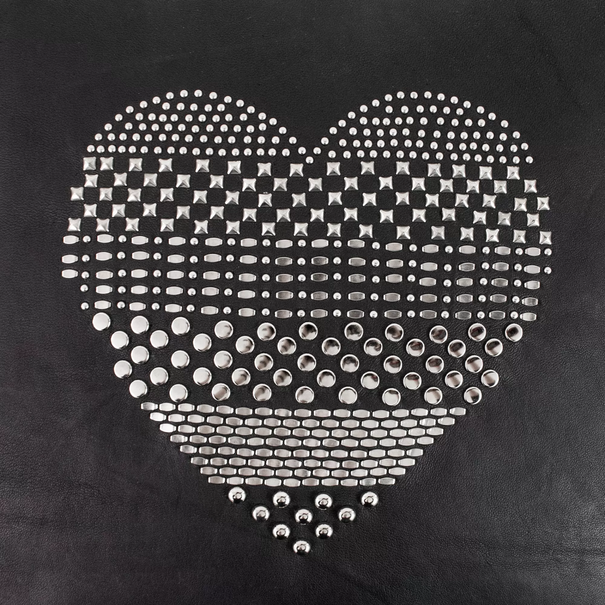 Calleen Cordero Corazon Pillow (Includes Pillow Insert) 20" X 20" Black Leatherw/Nickel Store