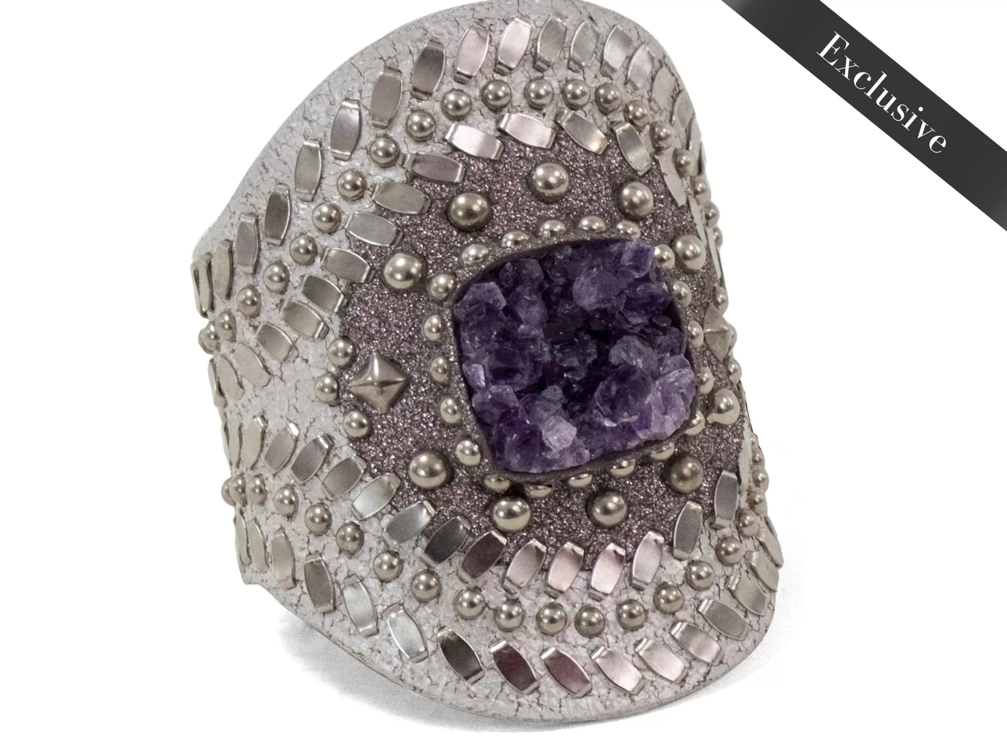 Calleen Cordero Rocal Sculpted Bracelet Rocal- White Pearl Cracked w/ Nickel Art Outlet